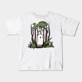 Woodsy Ghost Wandering in Forest Kids T-Shirt